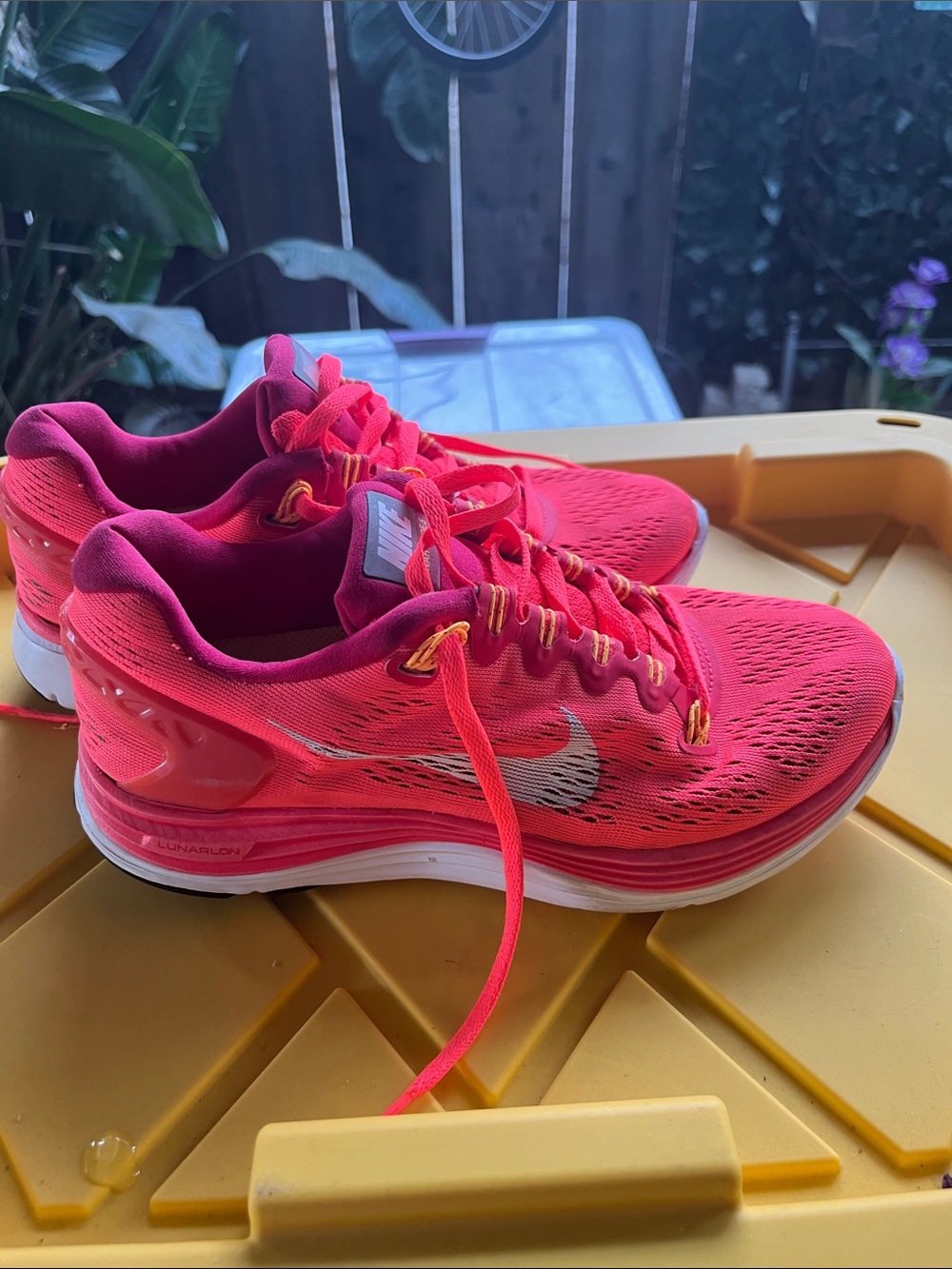 Nike Women’s neon orange /White Lunarlon Running Shoes